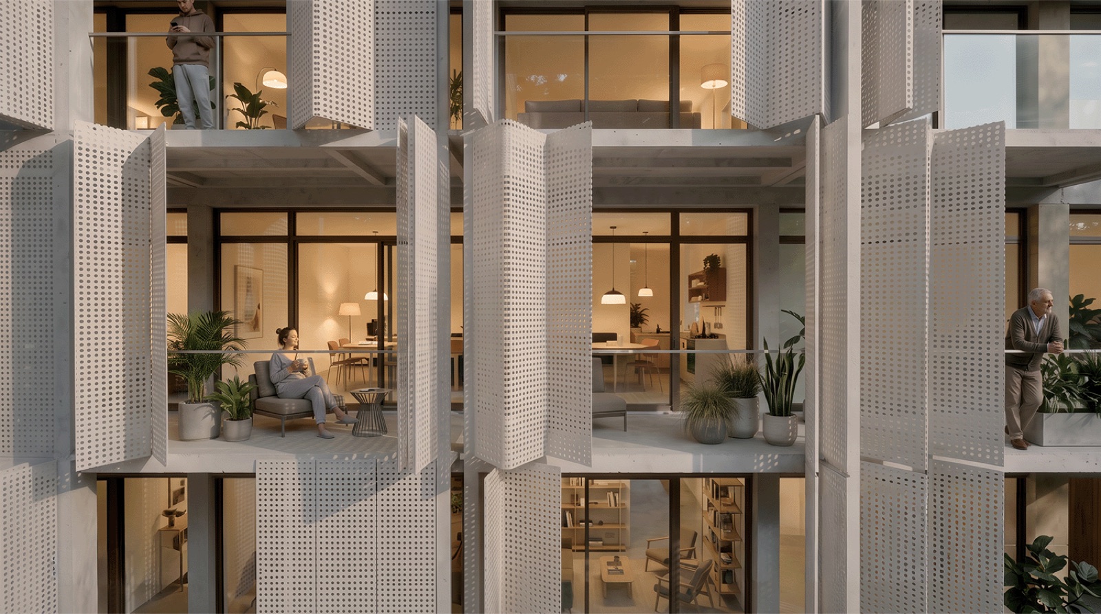 Overdue, balcony facade render