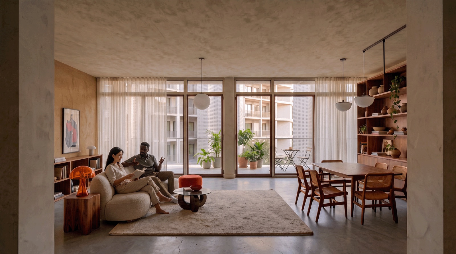 Overdue, interior render of a living space